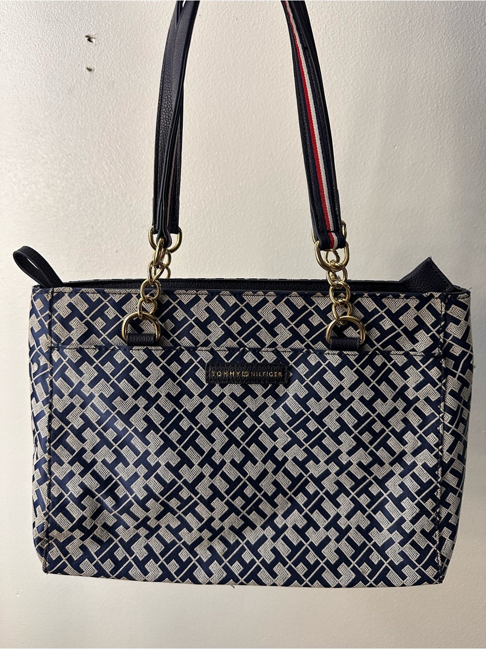 Tommy Hilfiger Navy Patterned Shoulder Bag
